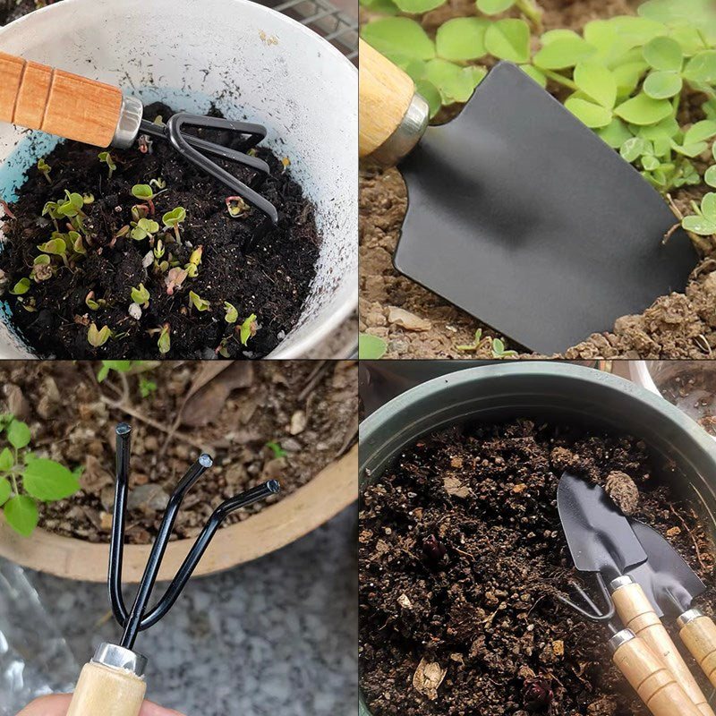 GardenEssentials- Kit Compacto de Pás e Ancinho para  Jardim